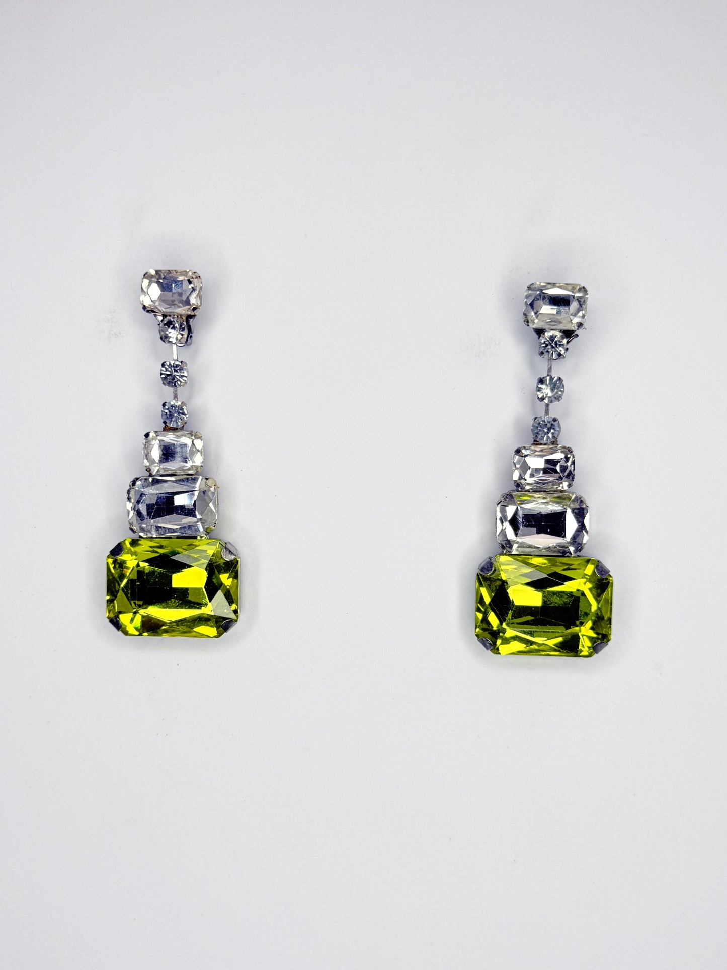 Yellow & Clear Earrings - Medium Size