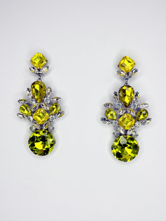 Yellow & Clear Earrings - Large Size