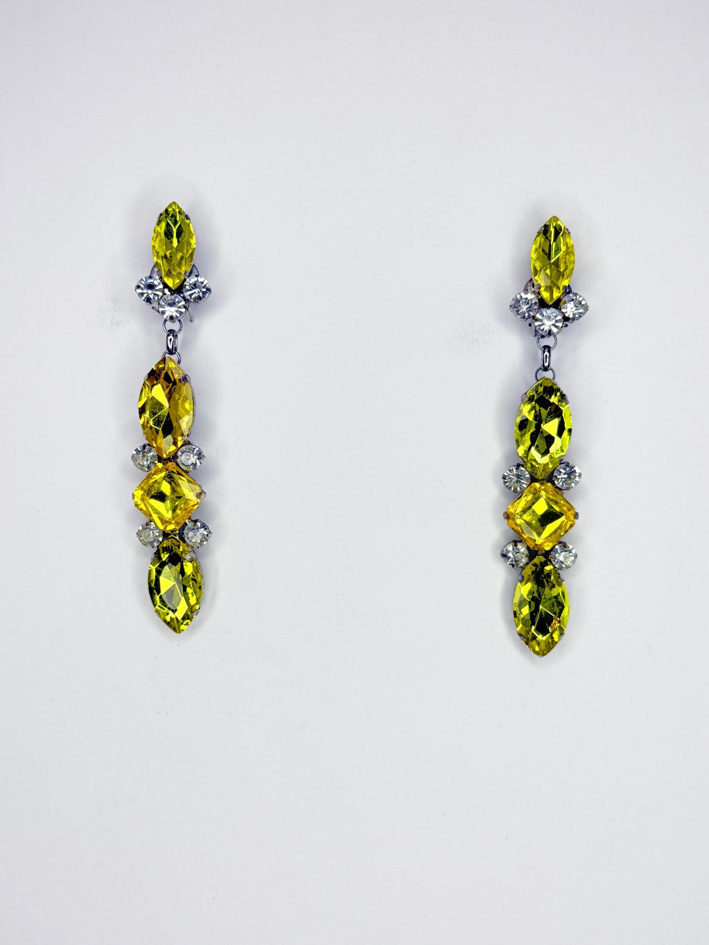 Yellow & Clear Earrings - Medium Size