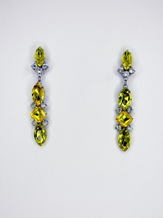 Yellow & Clear Earrings - Medium Size