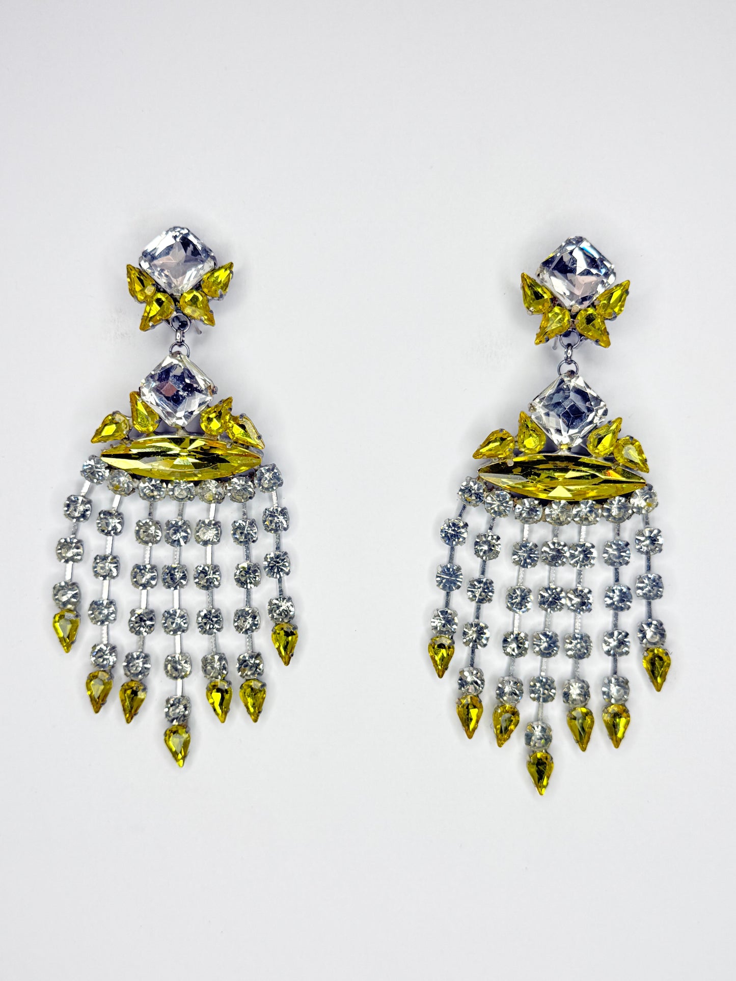 Yellow & Clear Earrings - Medium Size