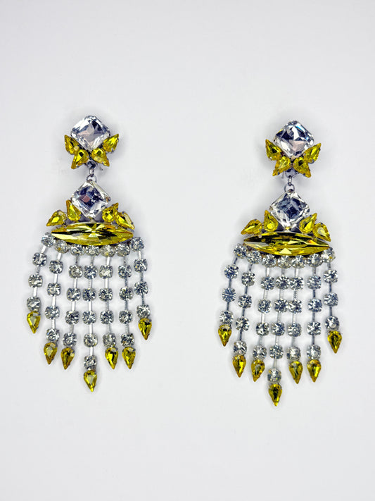 Yellow & Clear Earrings - Medium Size