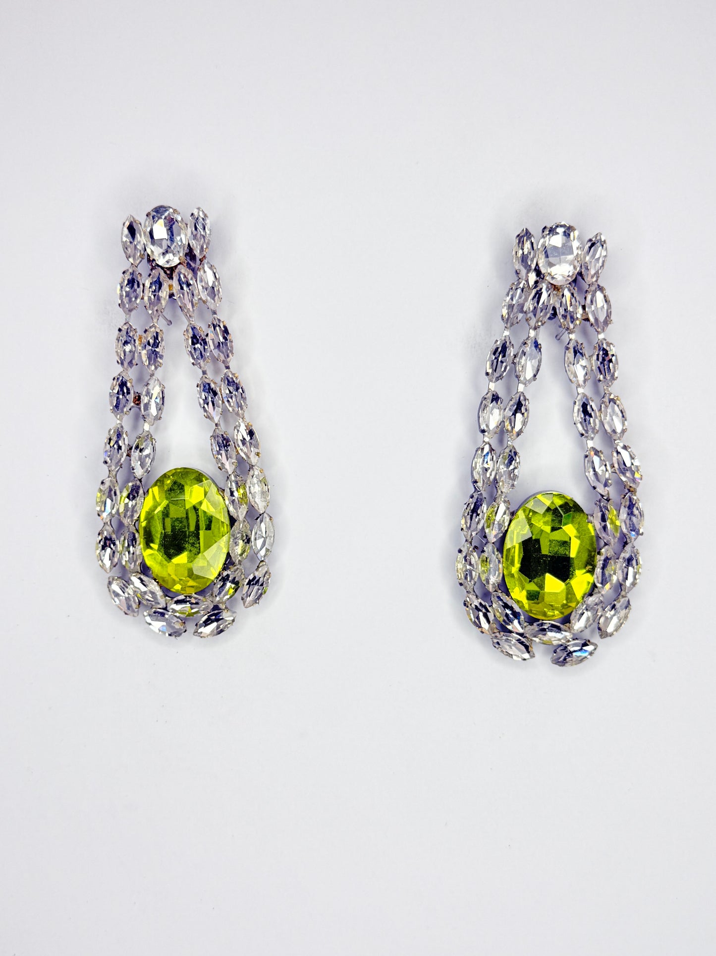 Yellow & Clear Earrings - Large Size