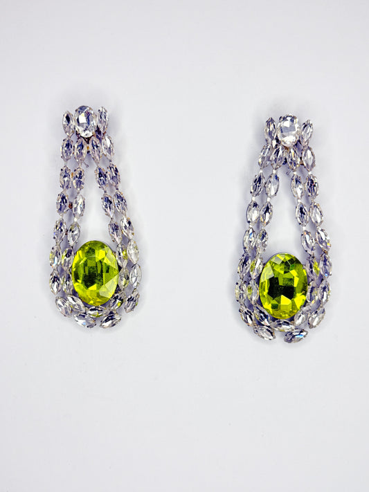 Yellow & Clear Earrings - Large Size