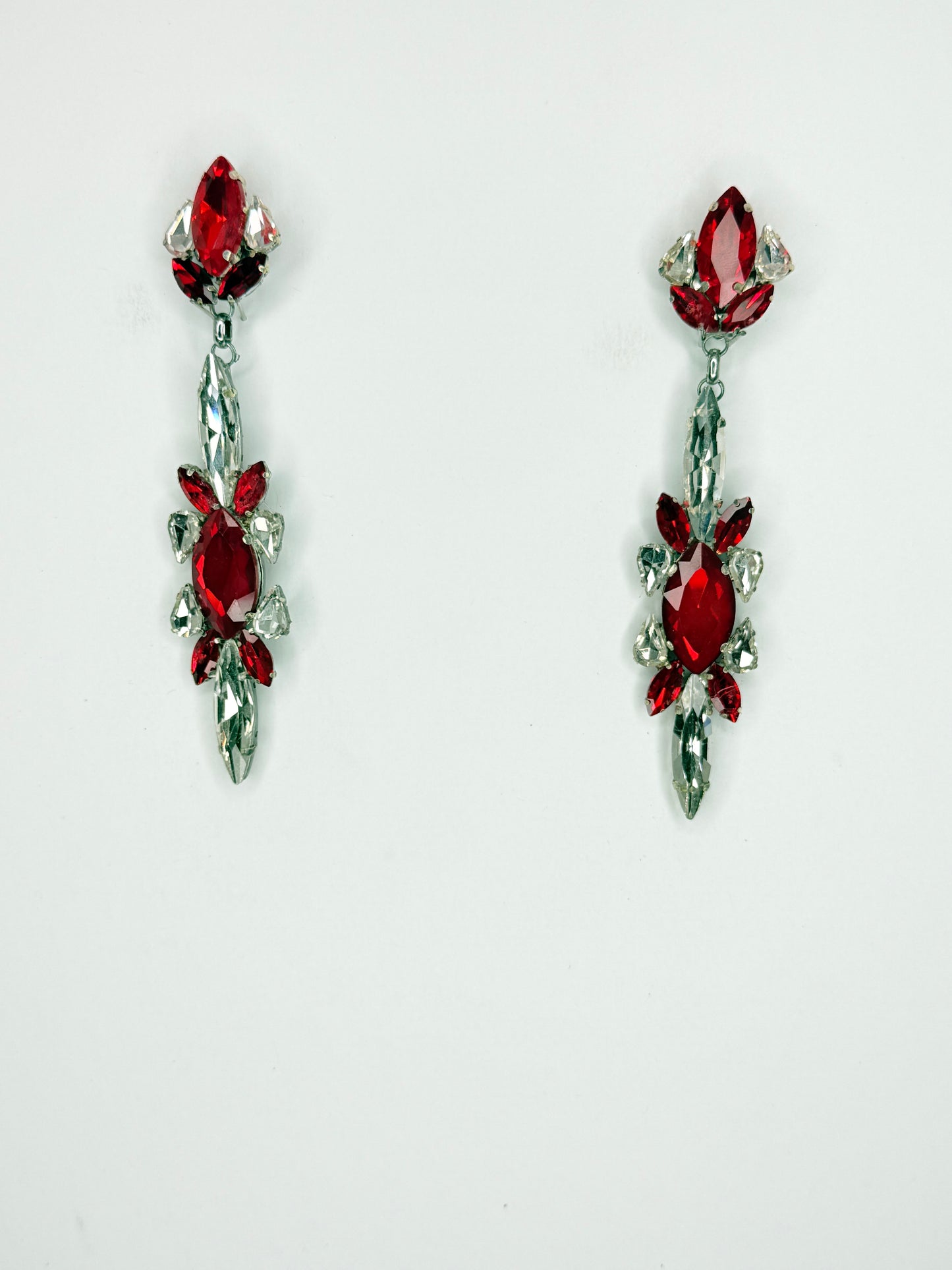 Red & Clear Earrings - Medium Size