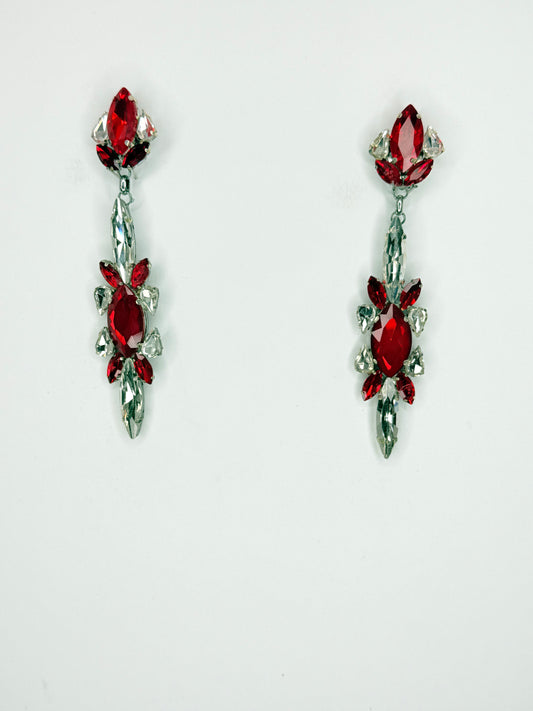 Red & Clear Earrings - Medium Size