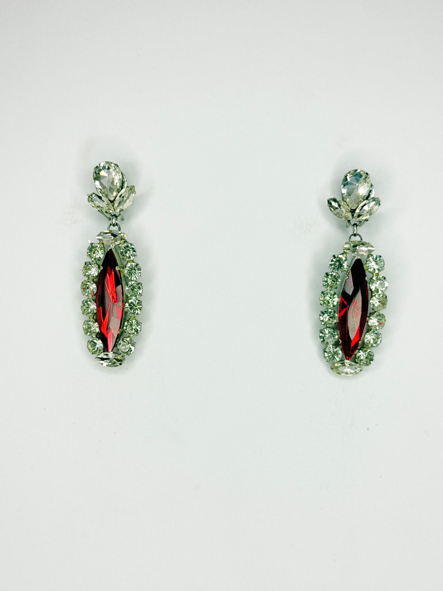 Red & Clear Earrings - Small Cocktail Size