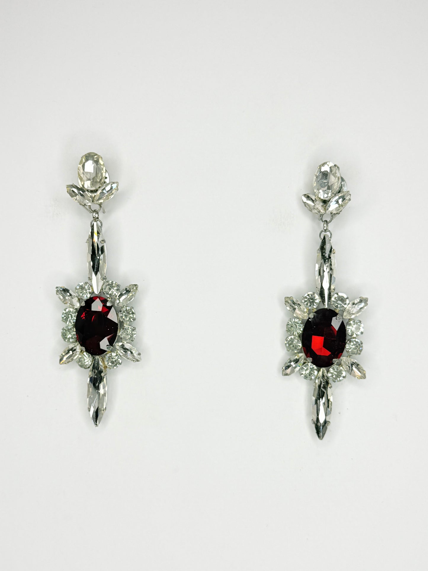 Red & Clear Earrings - Medium Size