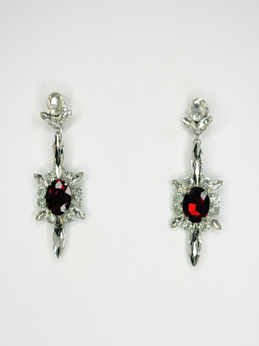 Red & Clear Earrings - Medium Size