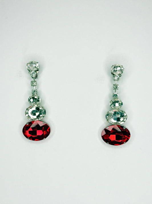 Red & Clear Earrings - Medium Size