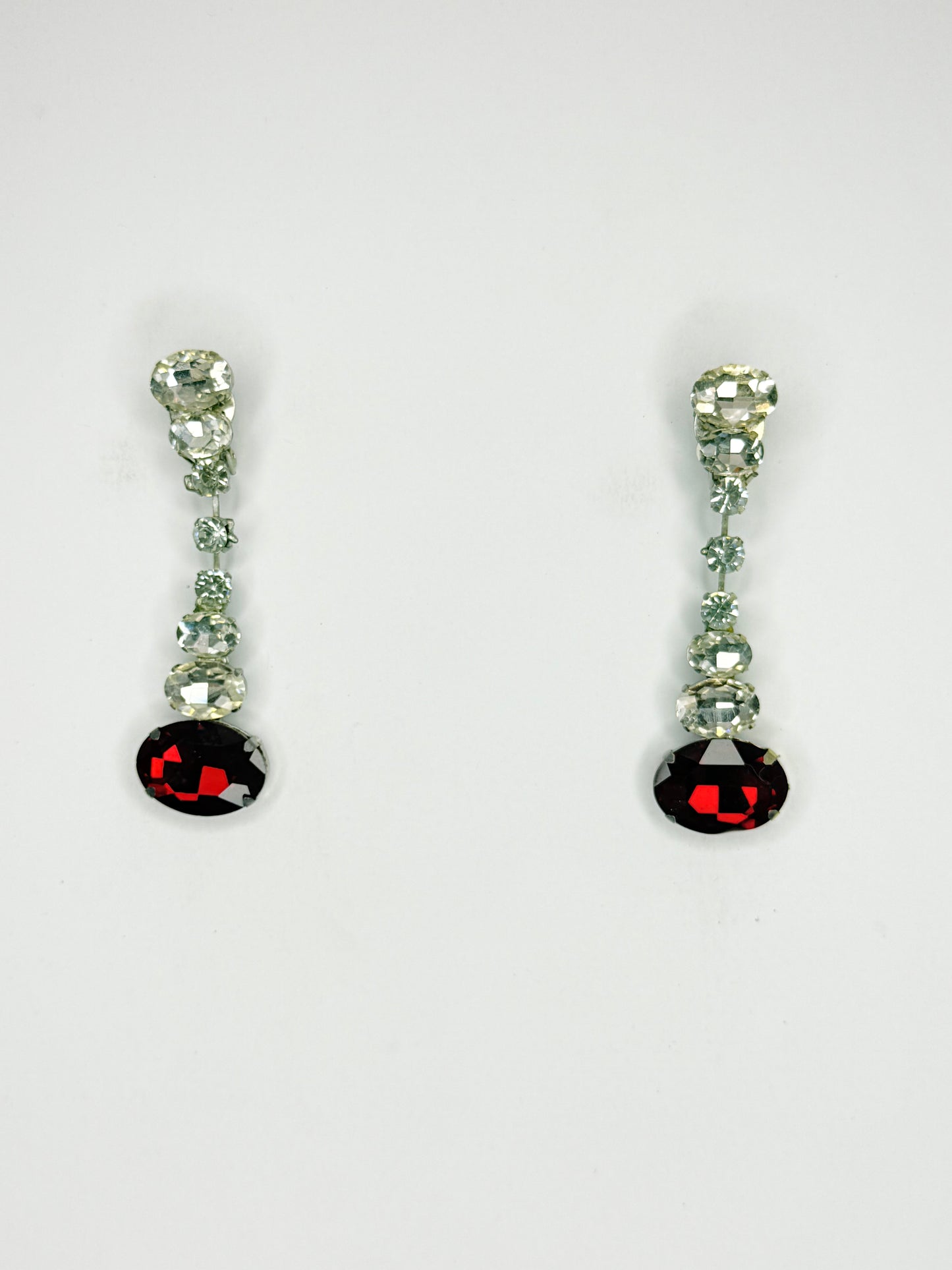 Red & Clear Earrings - Medium Size
