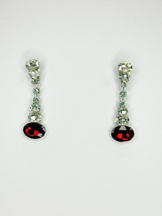 Red & Clear Earrings - Medium Size