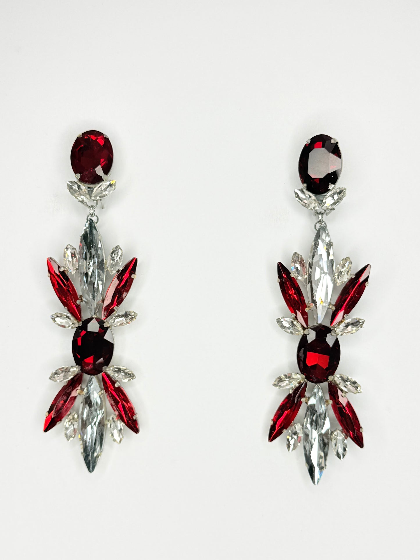 Red & Clear Earrings - Large Size