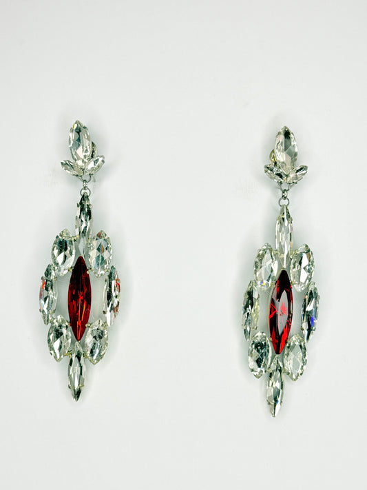 Red & Clear Earrings - Large Size