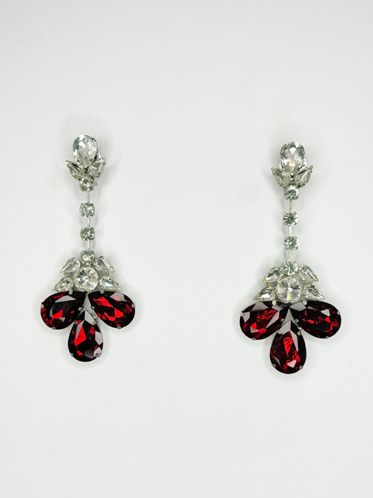 Red & Clear Earrings - Medium Size