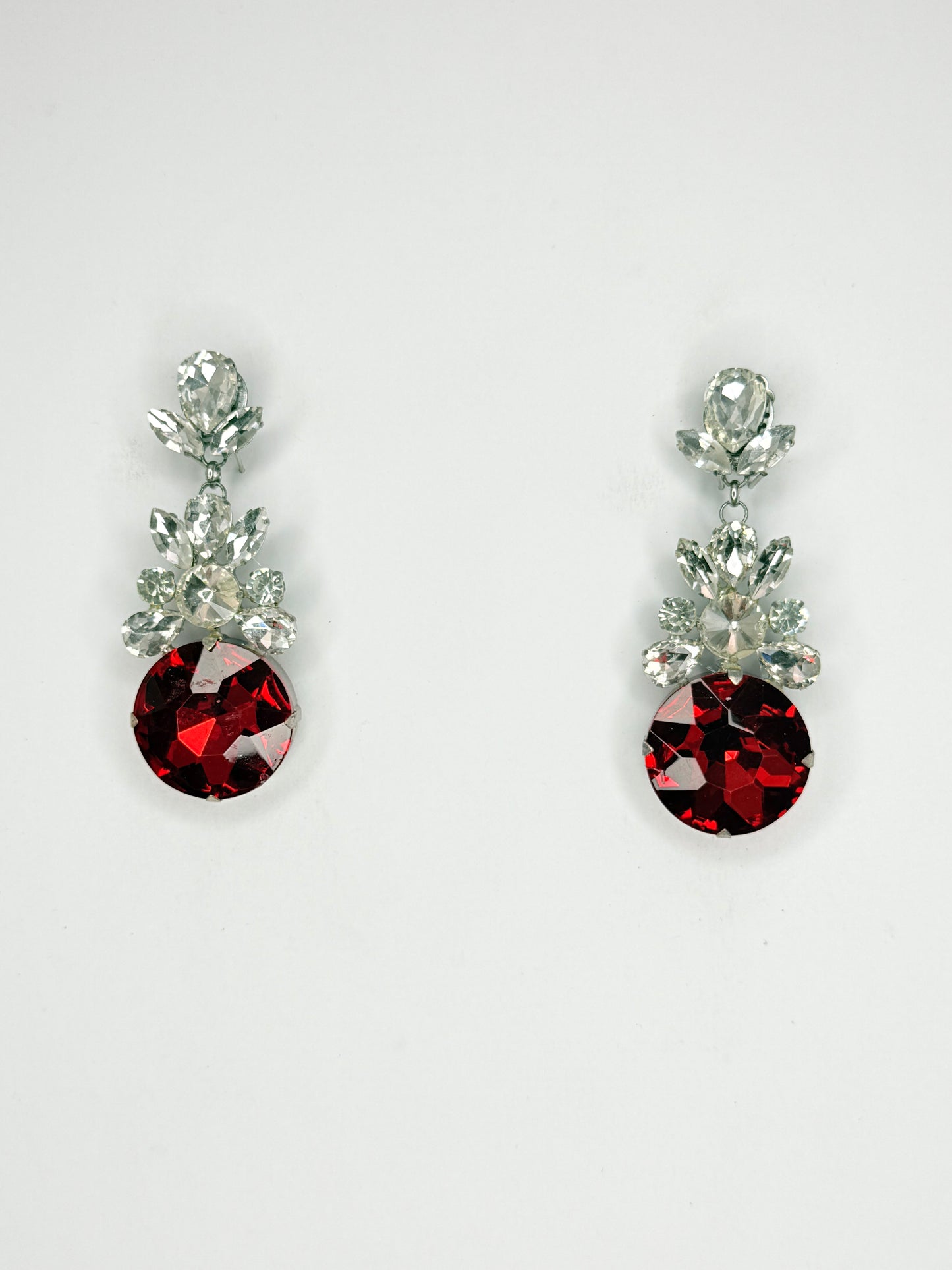 Red & Clear Earrings - Medium Size