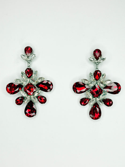 Red & Clear Earrings - Large Size