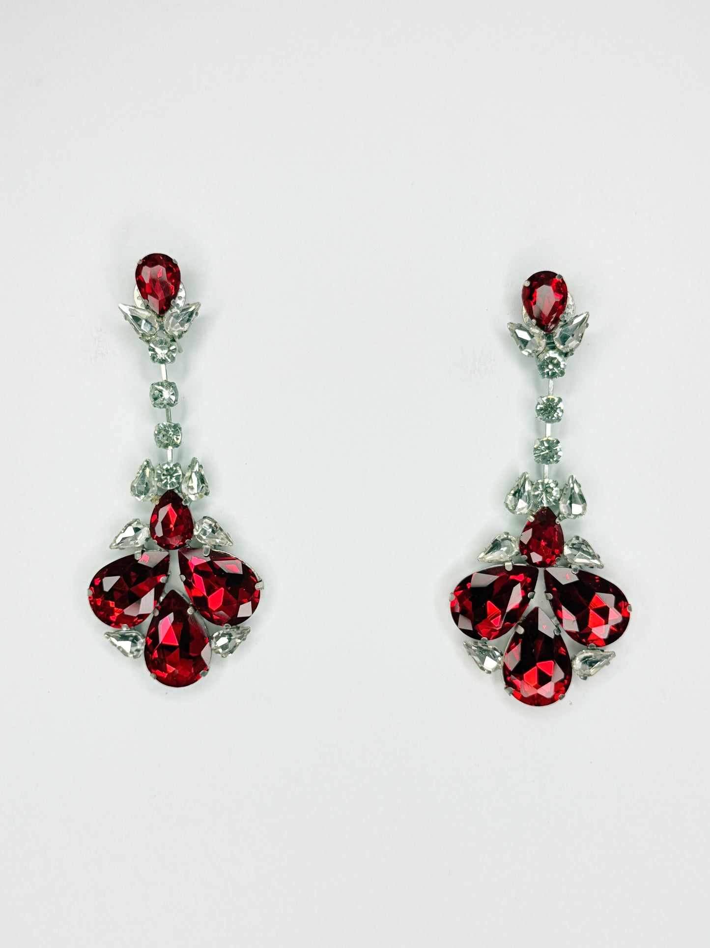 Red & Clear Earrings - Medium Size
