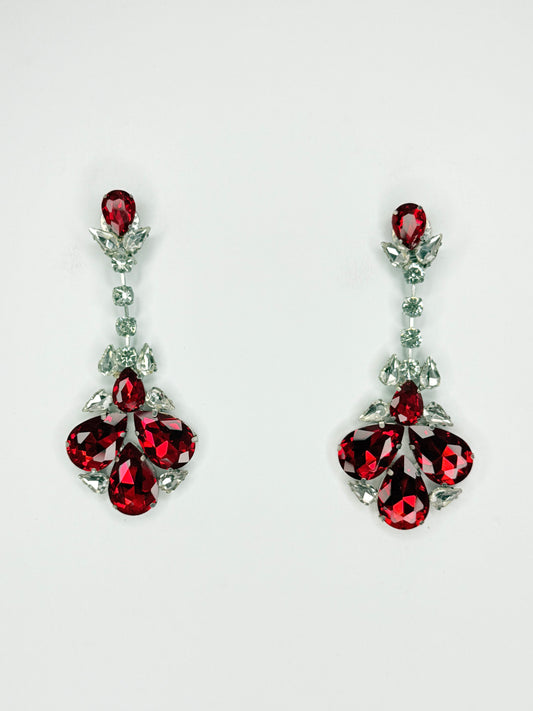 Red & Clear Earrings - Medium Size