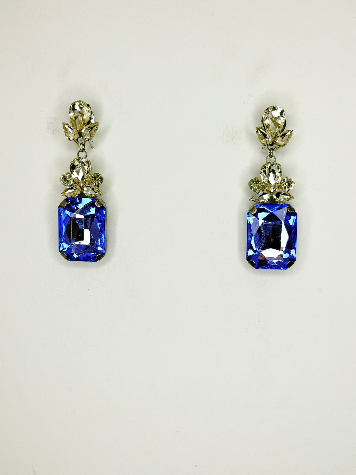 Light Blue & Clear Earrings - Small Cocktail Size