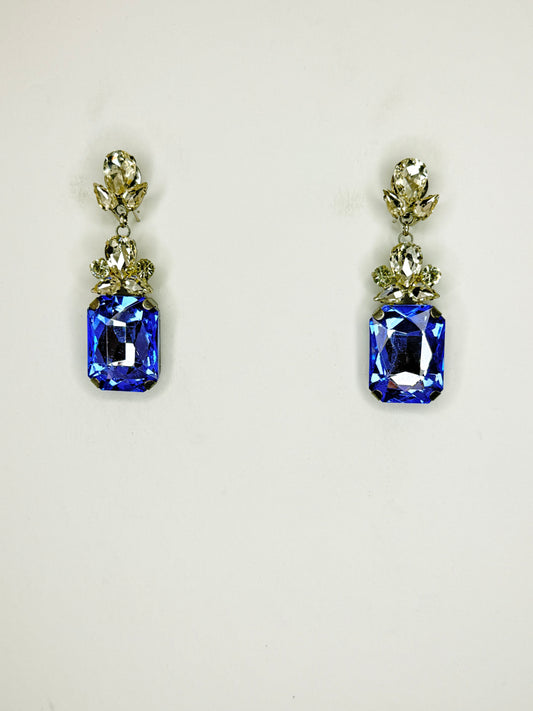 Light Blue & Clear Earrings - Small Cocktail Size