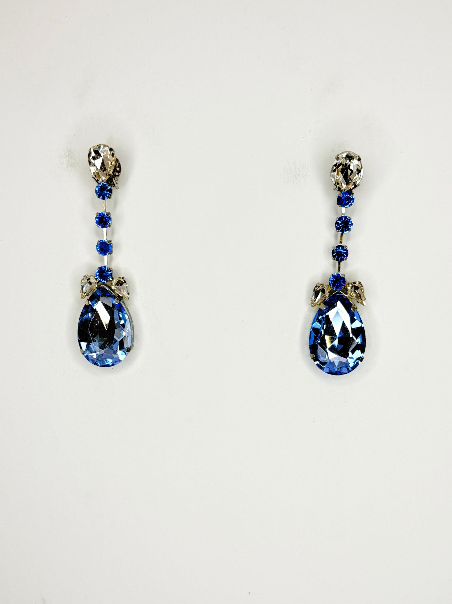 Light Blue & Clear Earrings - Small Cocktail Size