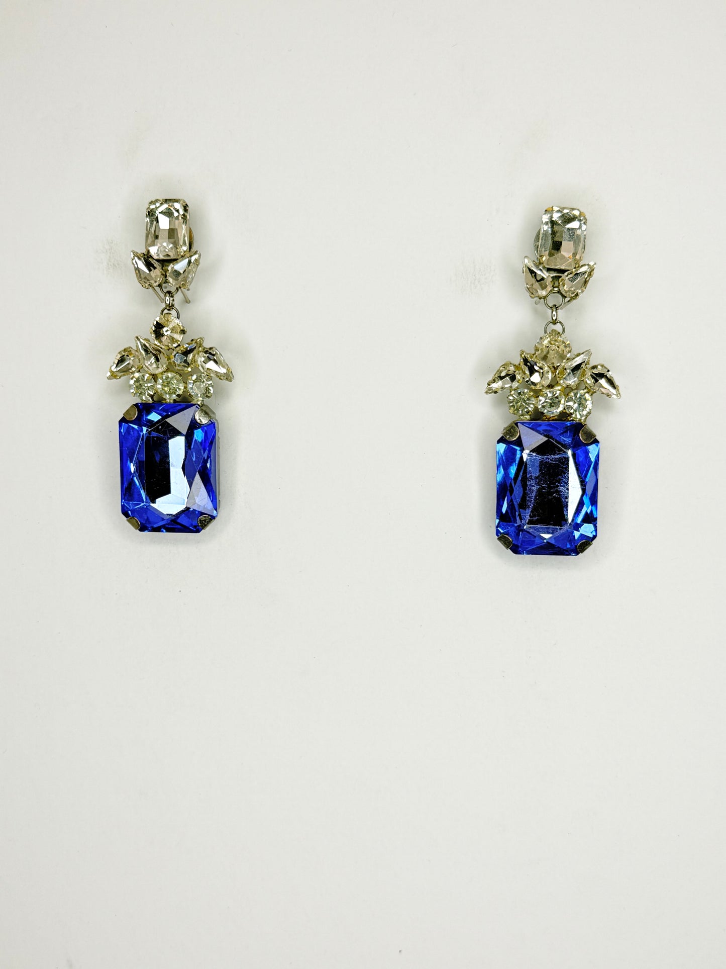 Light Blue & Clear Earrings - Small Cocktail Size