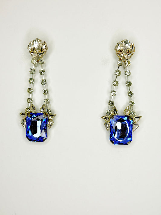 Light Blue & Clear Earrings - Medium Size