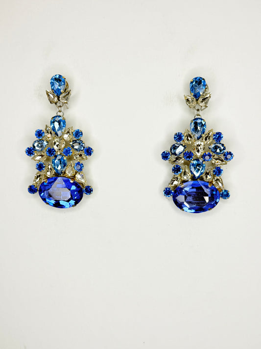 Light Blue & Clear Earrings - Medium Size