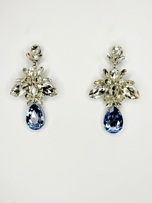 Light Blue & Clear Earrings - Large Size