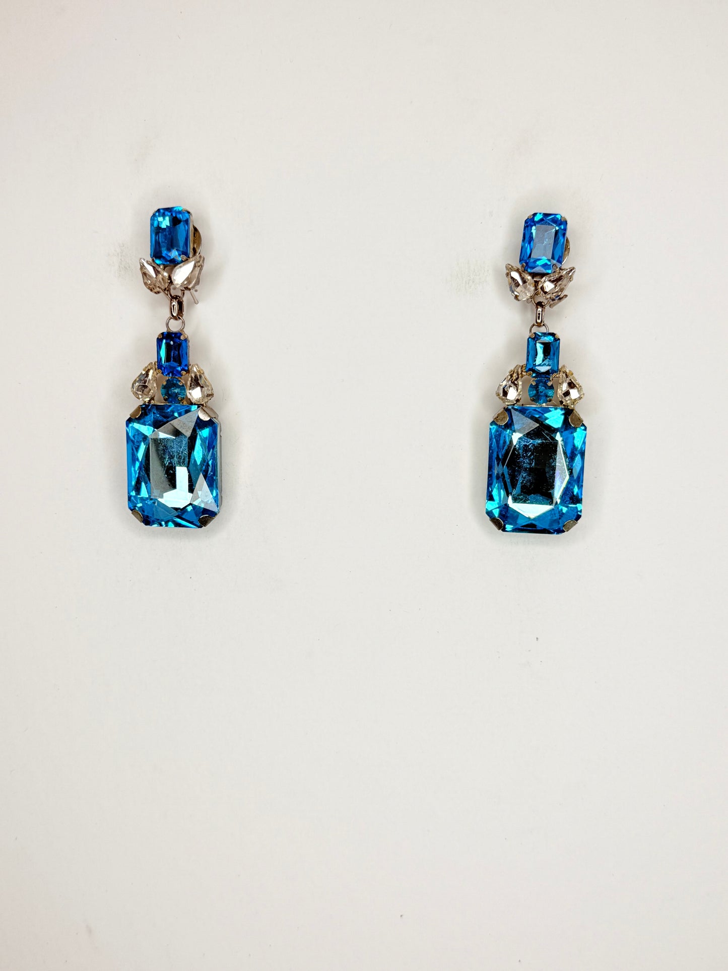 Aqua & Clear Earrings - Small Cocktail Size