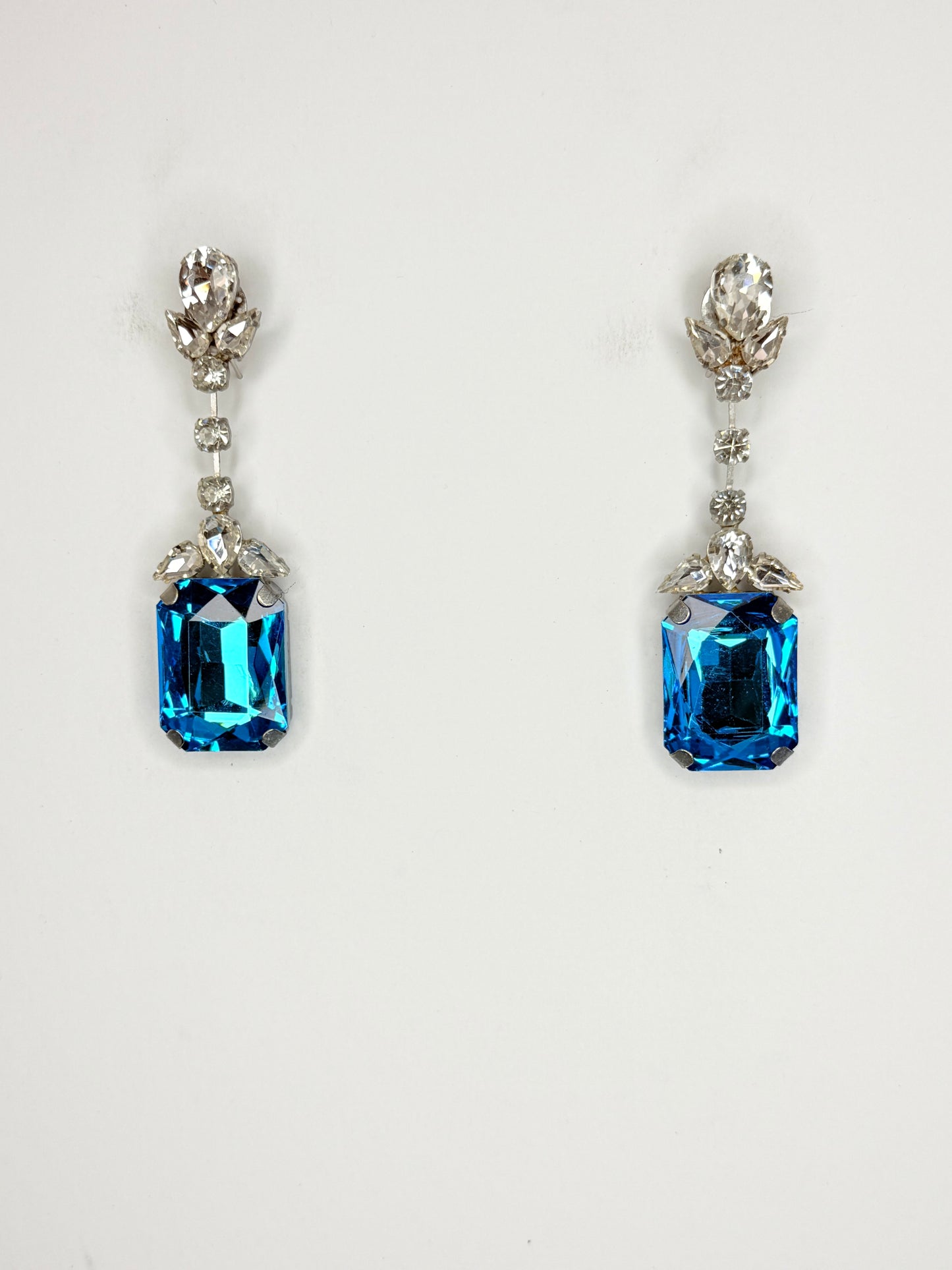 Aqua & Clear Earrings - Small Cocktail Size