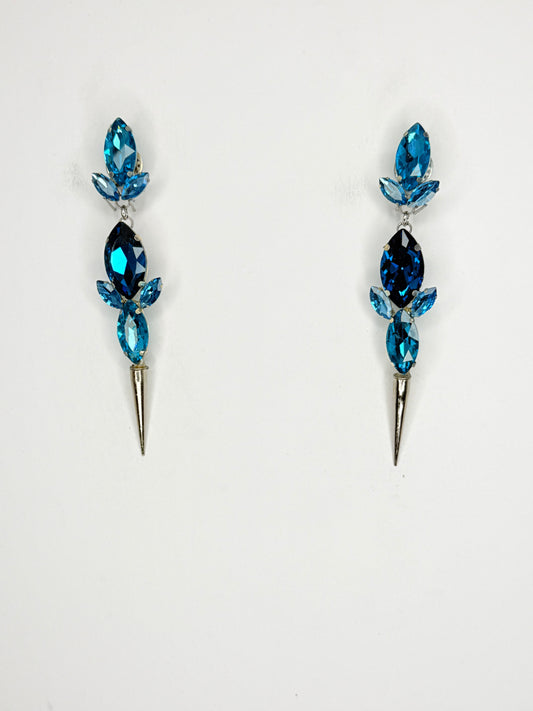 Aqua & Spike Earrings - Medium Size