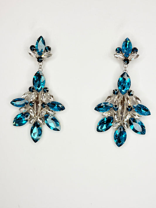Aqua & Clear Earrings - Medium Size