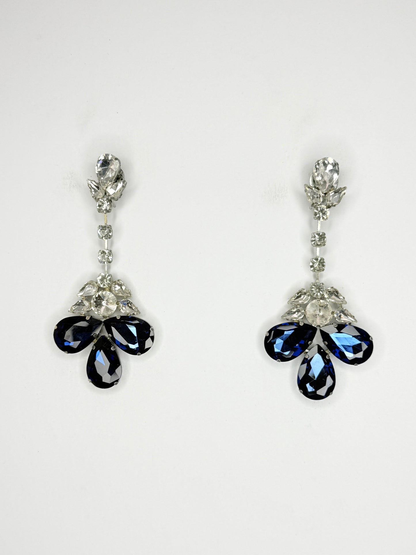 Midnight Blue & Clear Earrings - Medium Size