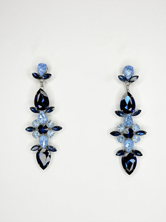 Midnight Blue & Shattered Glass Earrings - Medium Size