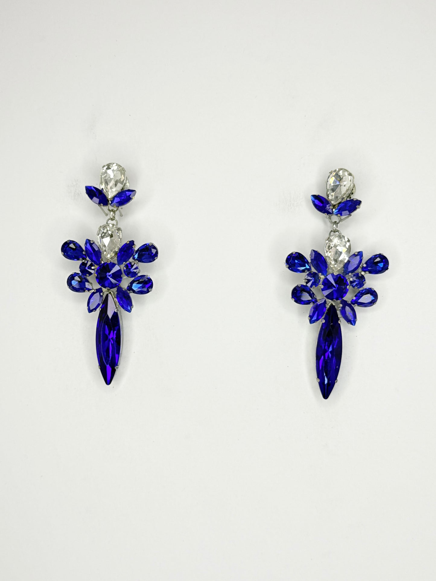 Cobalt & Clear Earrings - Medium Size