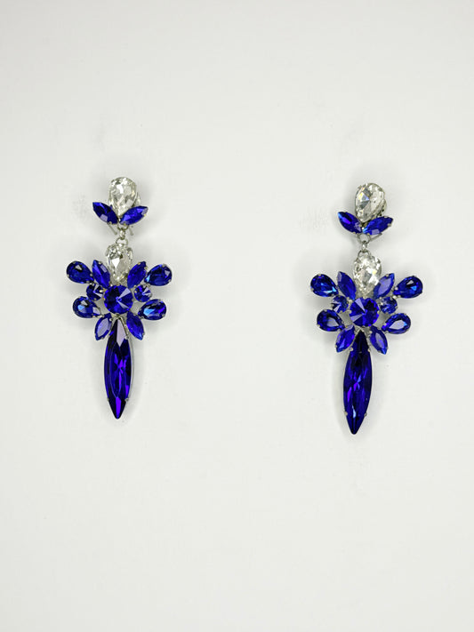 Cobalt & Clear Earrings - Medium Size
