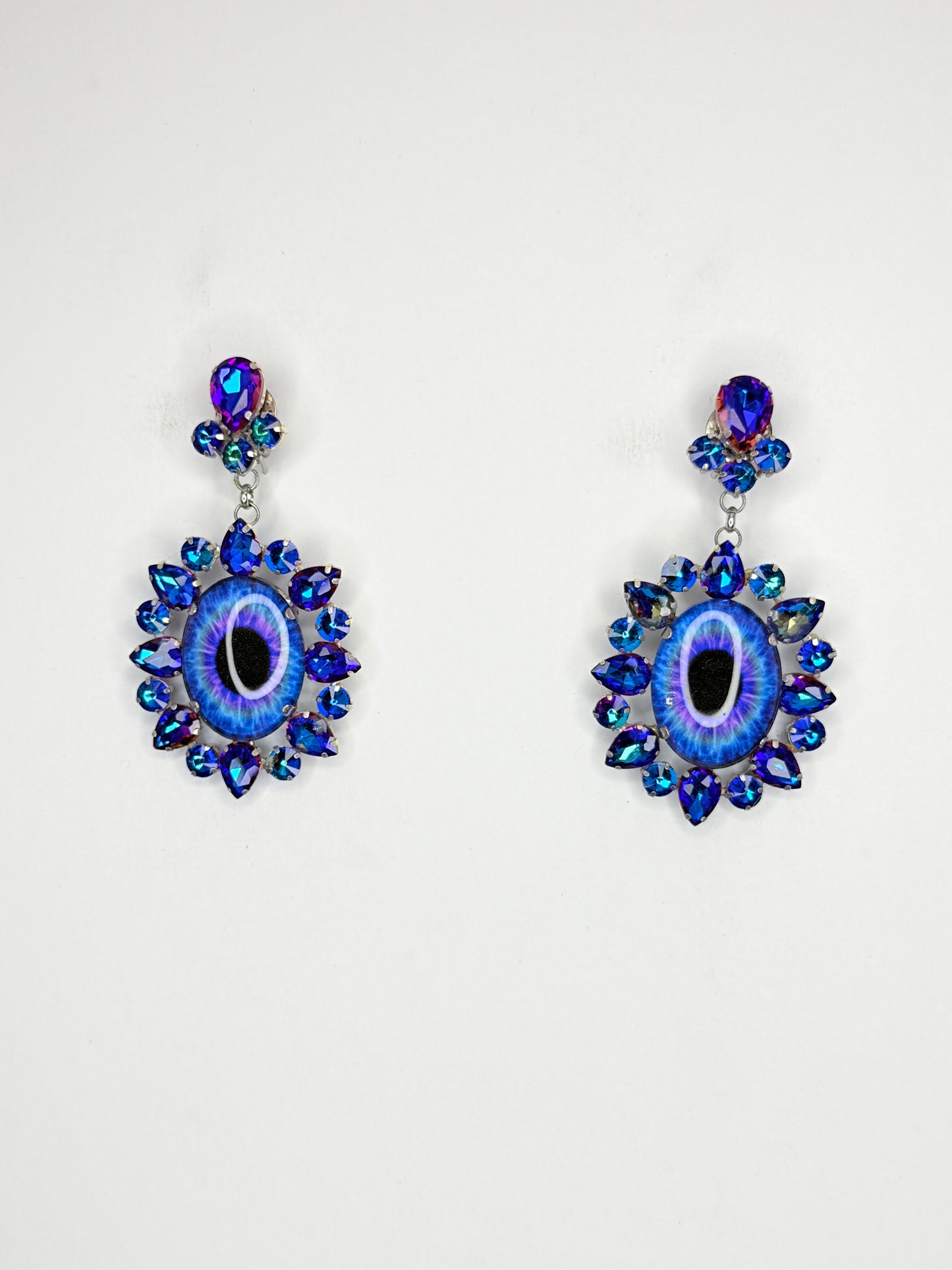 Cobalt Eyeball Earrings - Medium Size