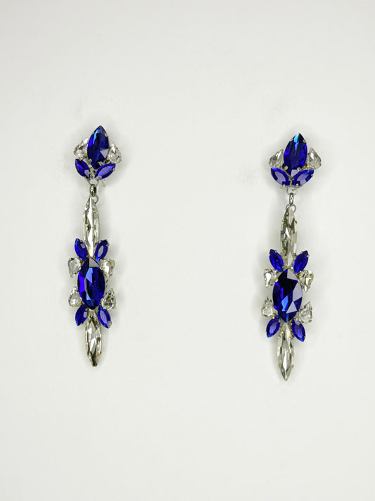 Cobalt & Clear Earrings - Medium Size