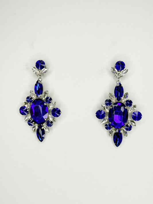 Cobalt & Clear Earrings - Medium Size