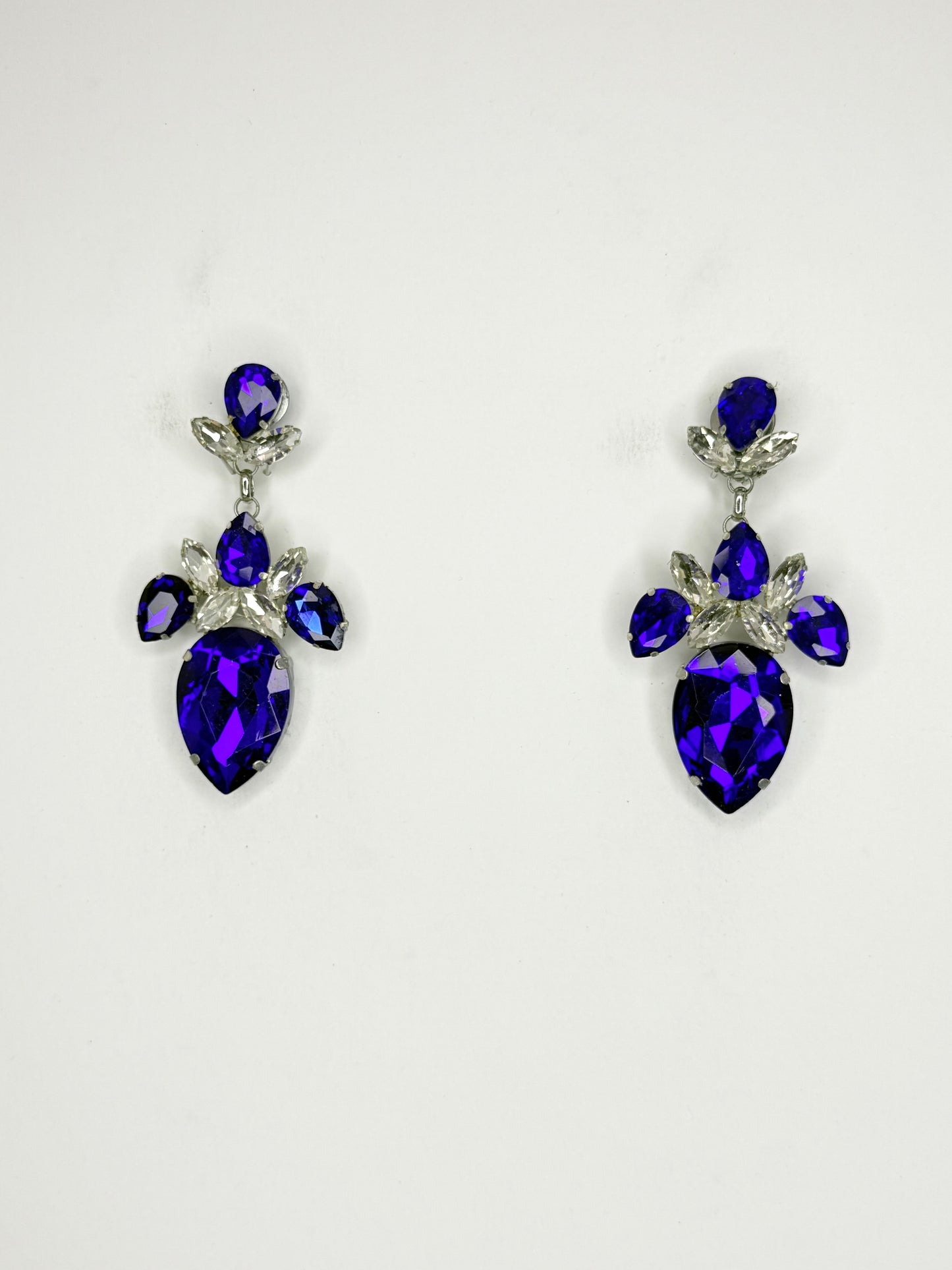 Cobalt & Clear Earrings - Medium Size