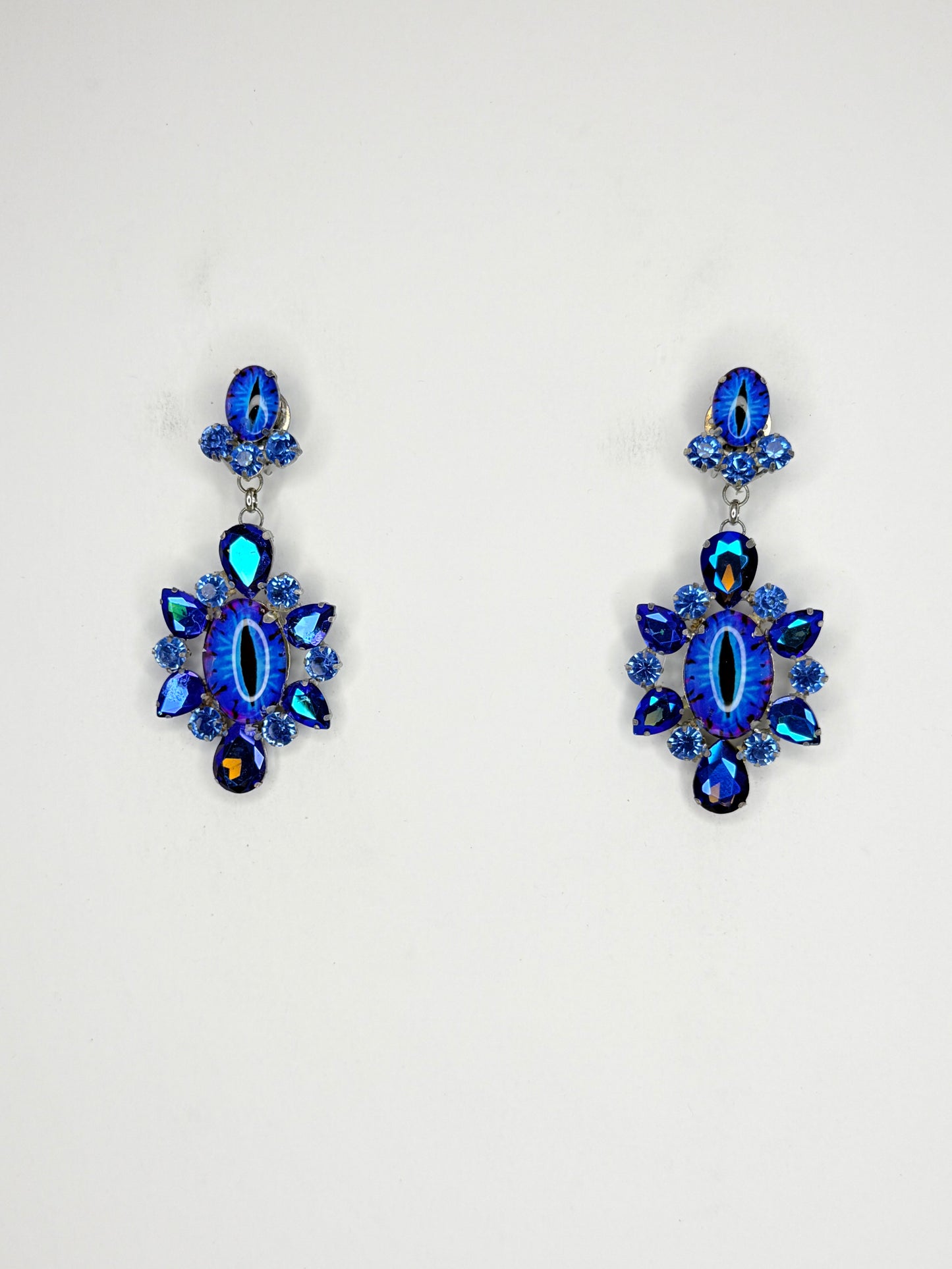 Cobalt Eyeball Earrings - Medium Size