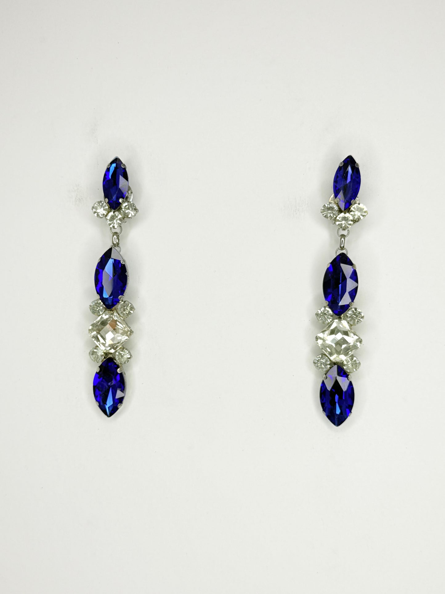Cobalt & Clear Earrings - Medium Size