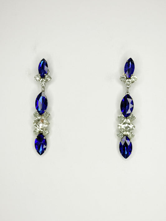 Cobalt & Clear Earrings - Medium Size
