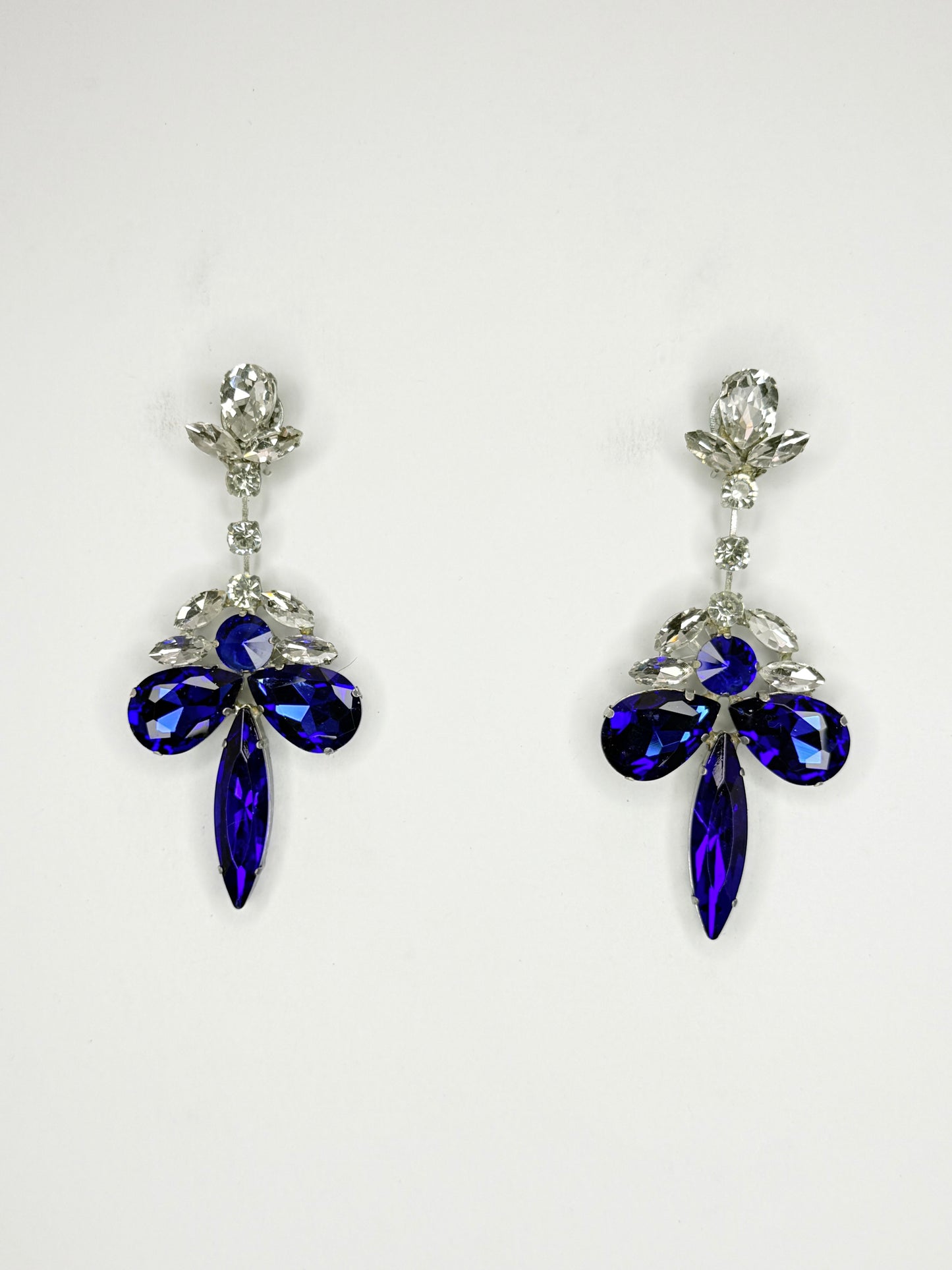 Cobalt & Clear Earrings - Medium Size