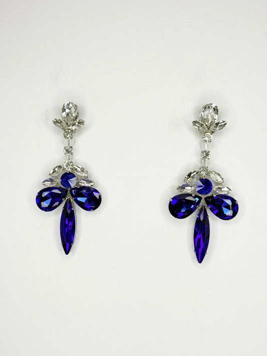 Cobalt & Clear Earrings - Medium Size