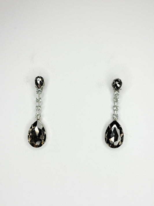 Grey & Clear Earrings - Small Cocktail Size
