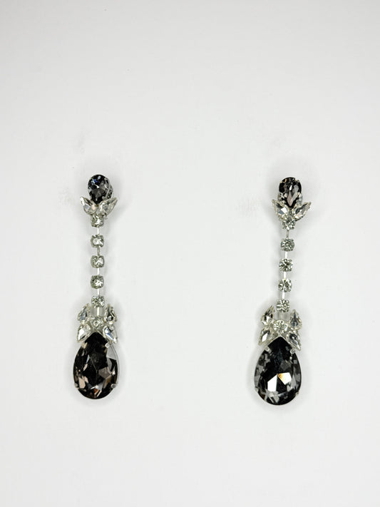 Grey & Clear Earrings - Medium Size