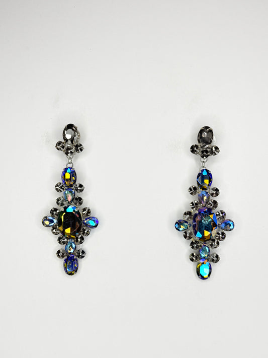 Grey AB Earrings - Medium Size